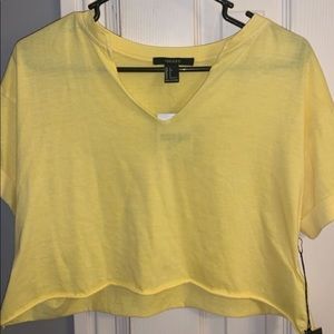 forever 21 cropped yellow tee